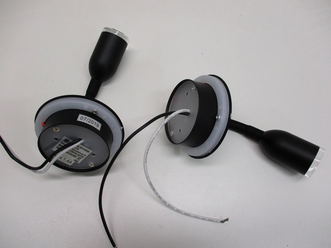 (2) Blue White LED Courtesy Reading Accent Lights RV Camper Trailer 3" Flex Neck