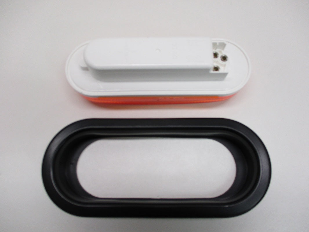 (50) Amber 6 inch Oval Truck Trailer Camper Turn Signal Marker Lights / Grommets