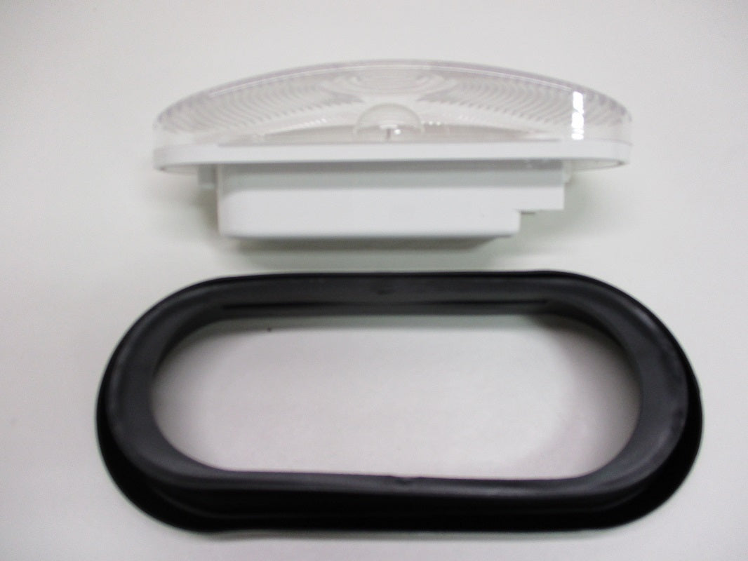 (50) Clear White 6 inch Oval Truck Trailer Reverse Back Up Lights / Grommets