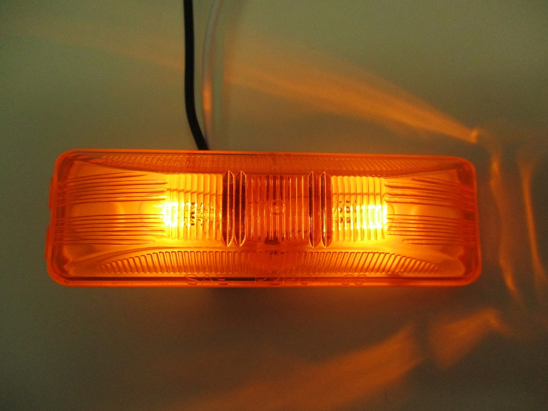 Amber 3.75" Rectangle Incandescent Truck Camper Trailer Marker Clearance Light