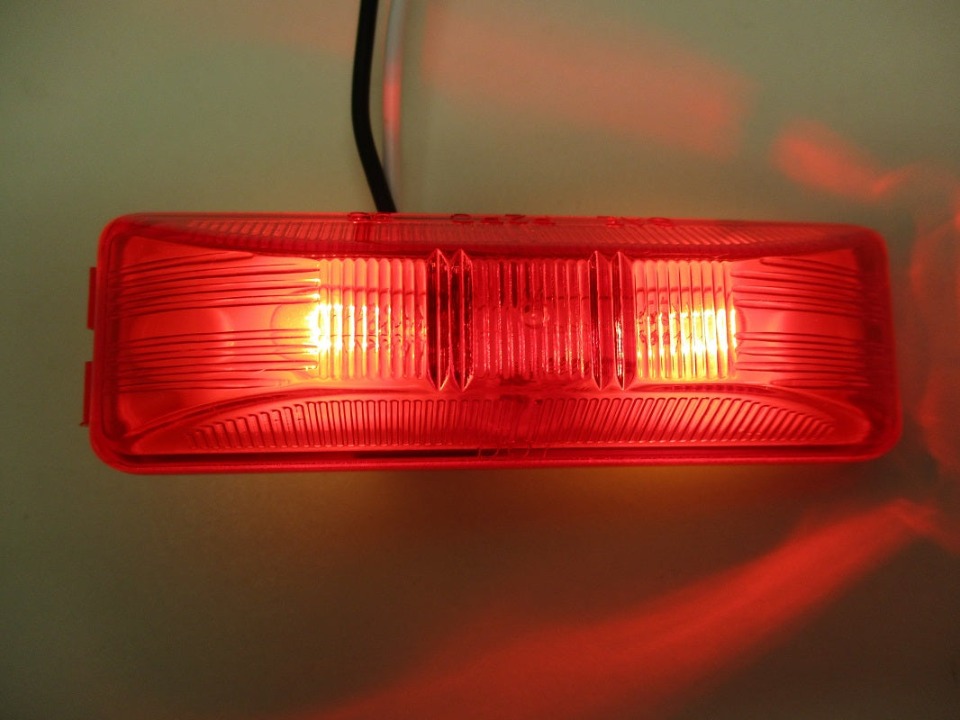 (10) Red 3.75" Rectangle Incandescent Camper Trailer Marker Clearance Lights