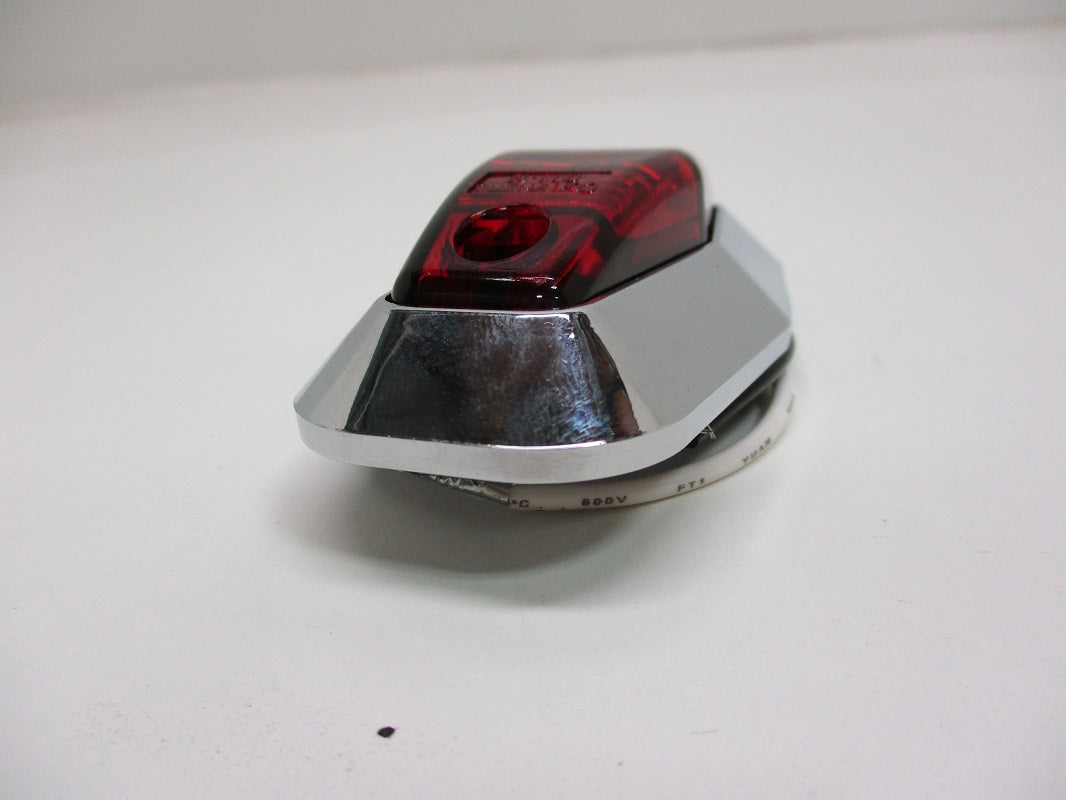 Red LED Truck Camper Trailer Side Marker Clearance Light / Chrome Plastic Base