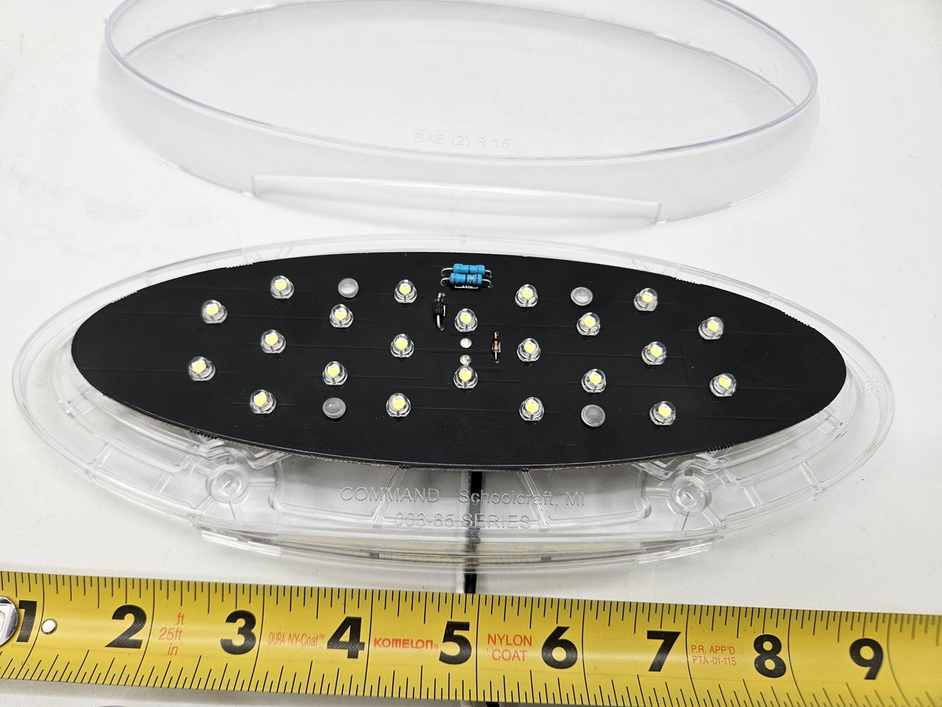 (2) 9.5" Oval White LED RV Camper Trailer Reverse Lights / Clear Lens White LED