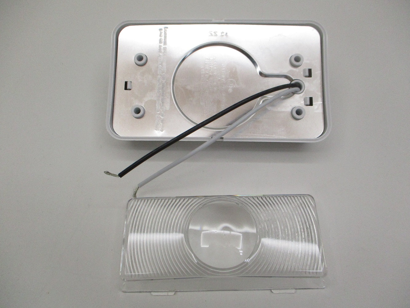 White Clear LED 12V RV Camper Trailer Porch Security Light / Angled White Base