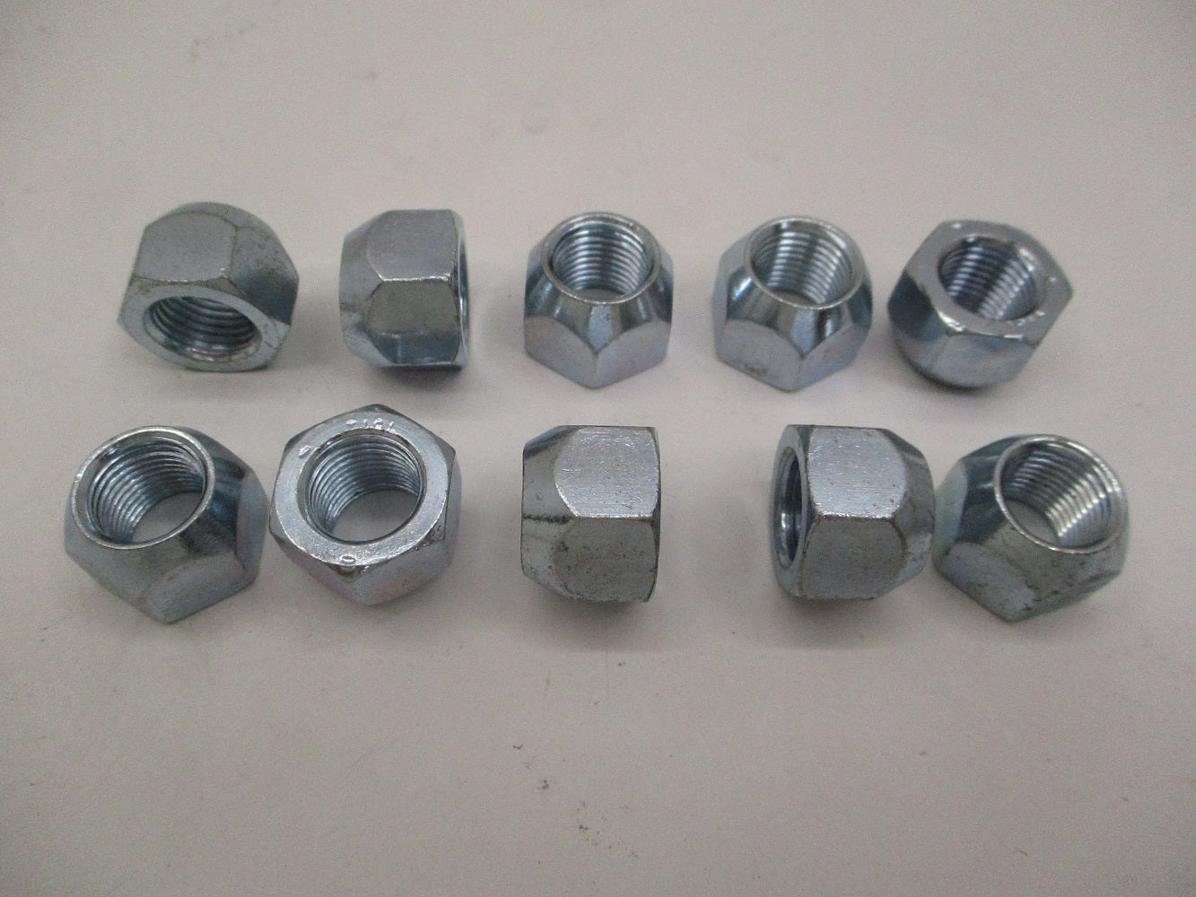 (10) Trailer Wheel Lug Nuts 1/2"x20x7/8"L Zinc Plated Steel Open End Nuts 3/4"