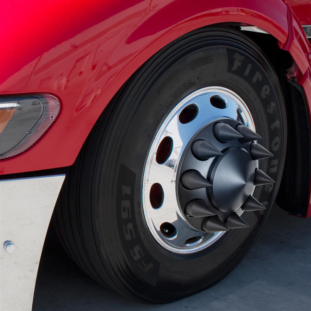 60 Pack Wheel Lugnut Black Plastic 33mm Thread On Spike Nut Covers Caps / 4 1/8"