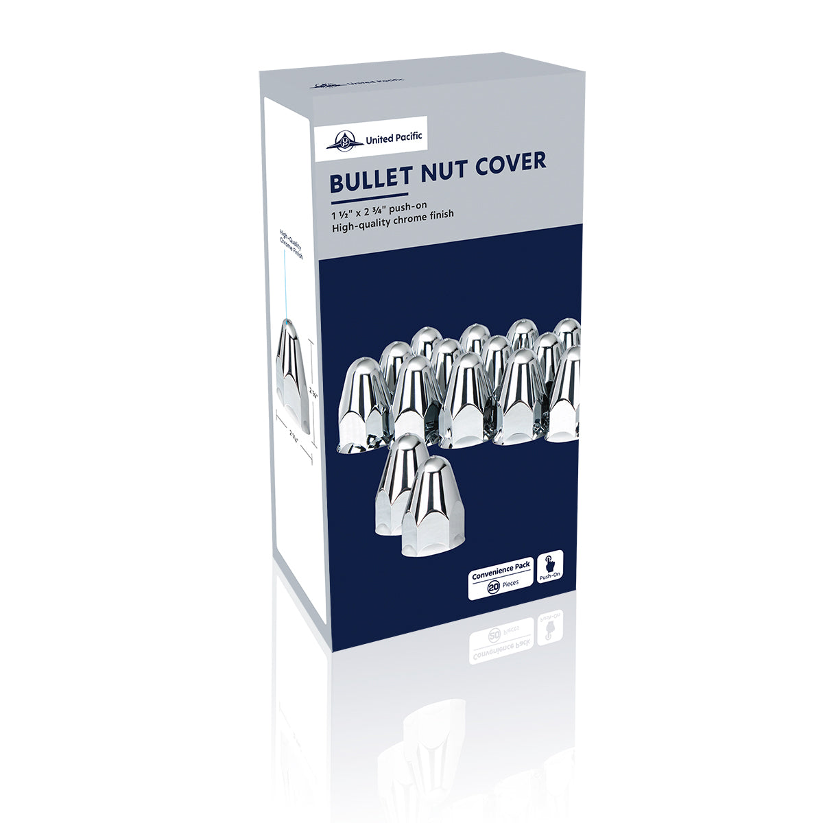 1 1/2" x 2 3/4" Bullet Nut Cover w/ Flange - Push-On (20/Pack)