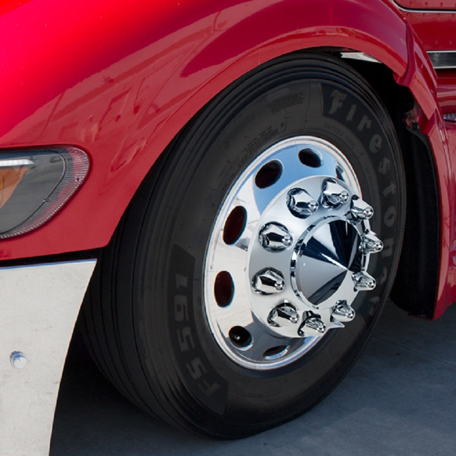 60 COUNT CBOX 1-1/2” X 2-3/4” CHROME PLASTIC SLOTTED BULLET NUT COVER - PUSH-ON