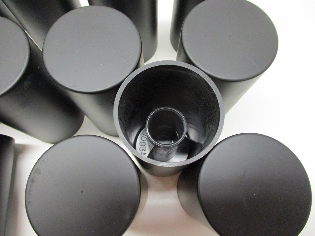 (20) Wheel Lugnut Black Plastic 33mm Thread On Cylinder Nut Covers Caps / 4 1/4"