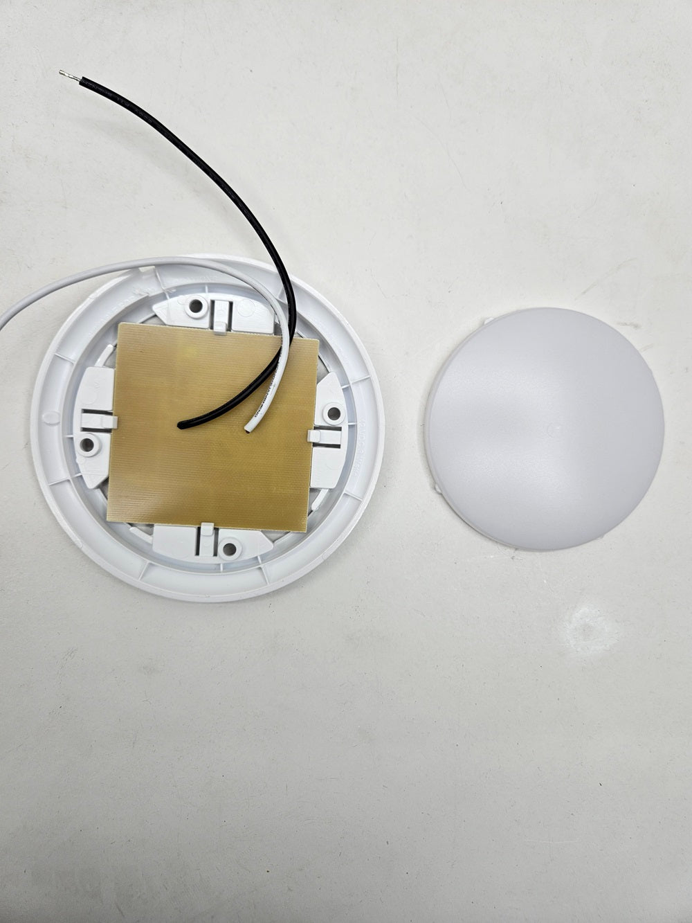 White LED Approx. 5" Round Low Profile Camper RV Bus Trailer Utility Dome Light