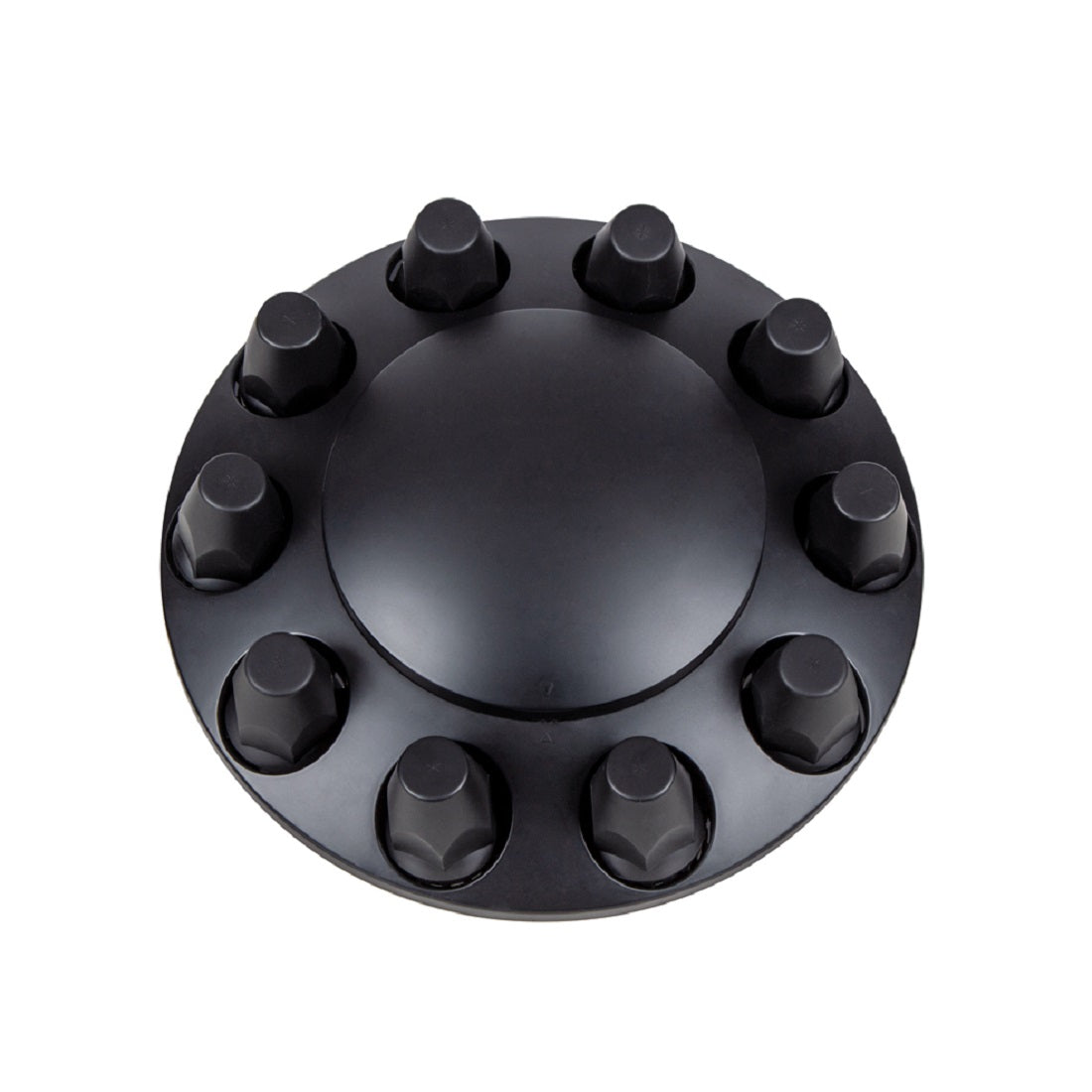(2) - Matte Black Dome Front Axle Cover w/ 33mm Thread-on Nut Cover
