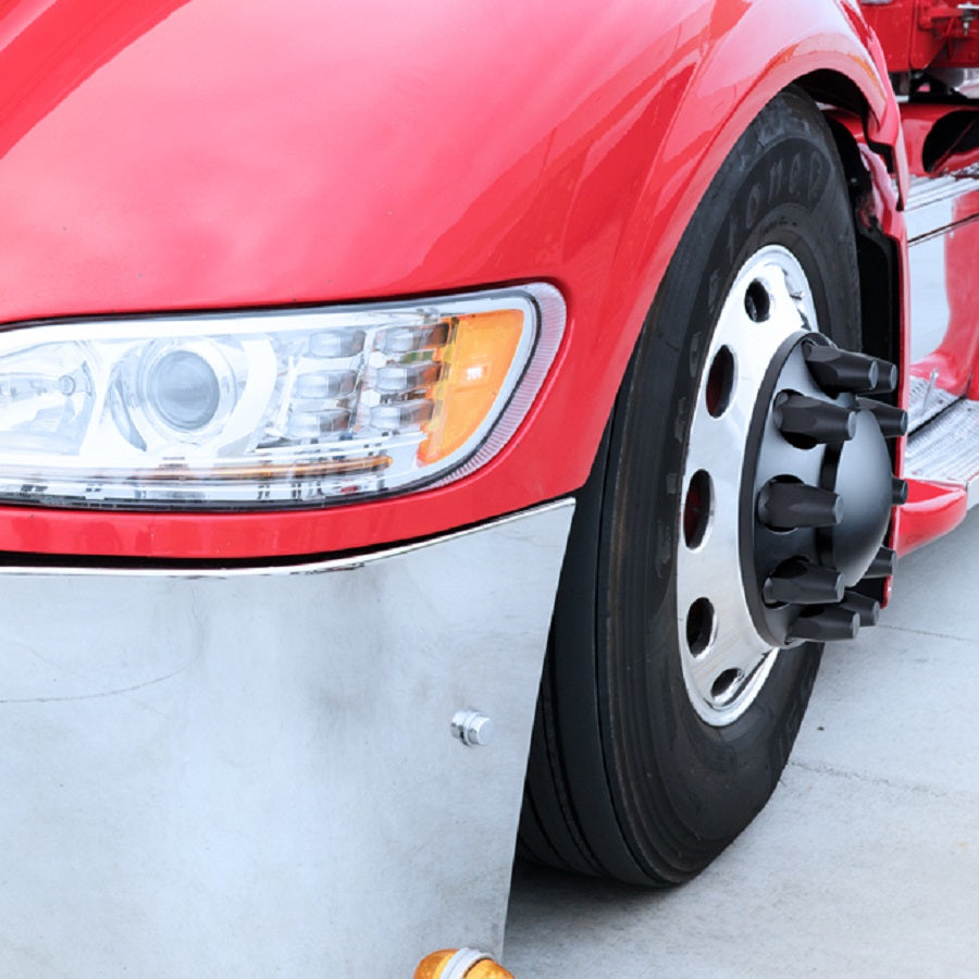 (2) - Matte Black Dome Front Axle Cover w/ 33mm Thread-on Nut Cover