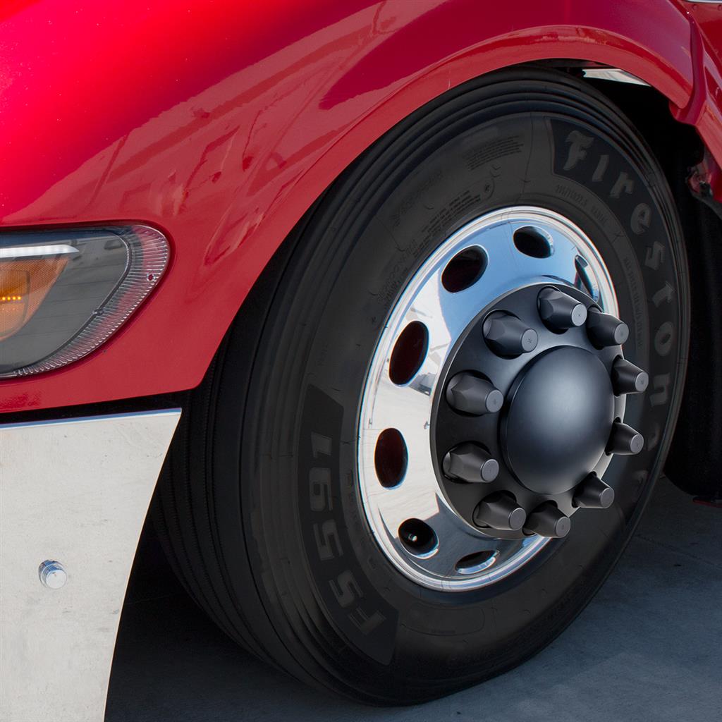 33MM Thread On Matte Black Dome Axle Cover Combo Kit w/nut cover tool.
