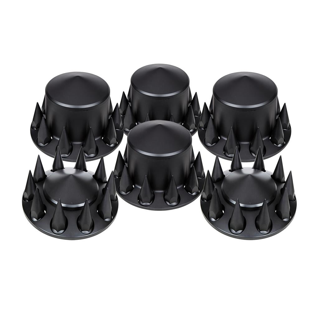 33MM Thread On Pointed Matte Black Dome Axle Cover Combo Kit w/nut cover tool.