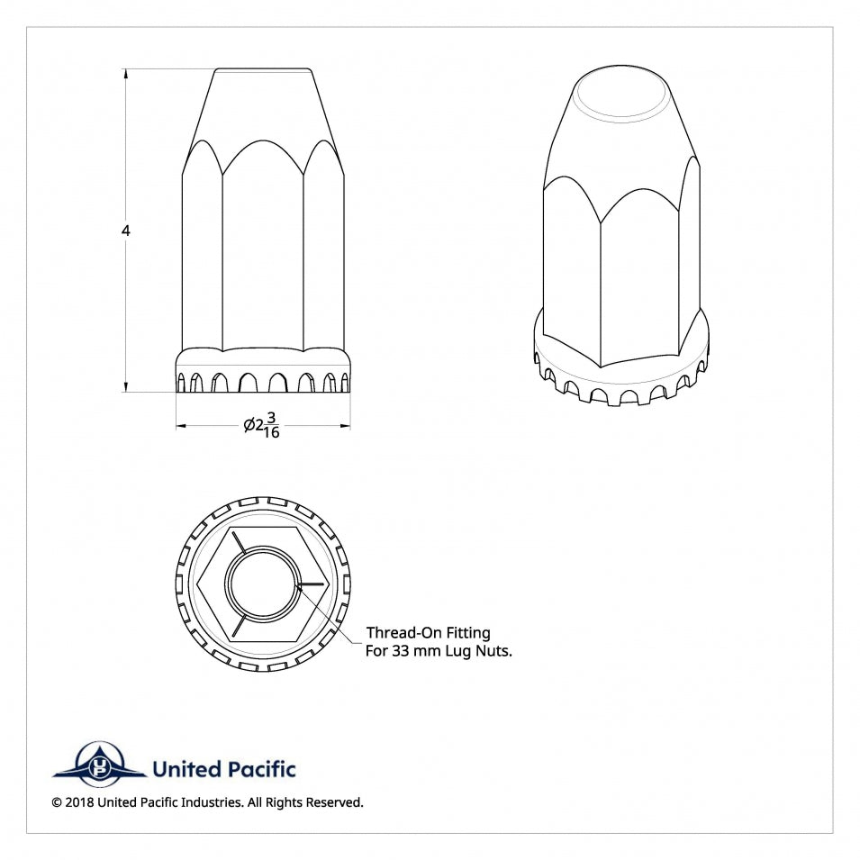 (20) Wheel Lugnut Black Plastic 33mm Thread On Nut Covers Caps / 4"