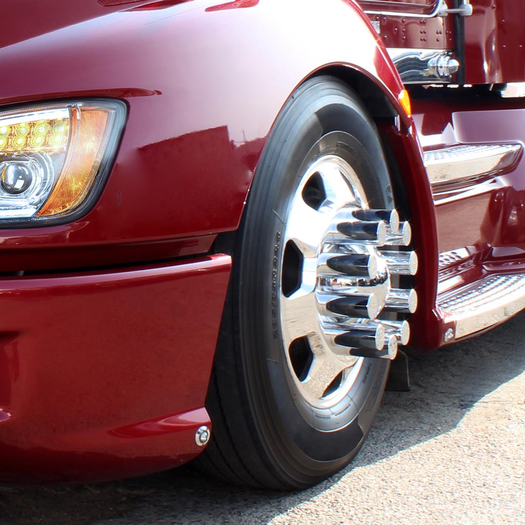 20 Pack 33mm x 3-1/2" Chrome Plastic Cylinder Nut Cover - Push-On