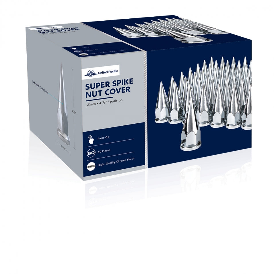 33mm x 4-7/8" Super Spike Nut Cover - Push-On (60/Pack) Semi Truck RV Bus