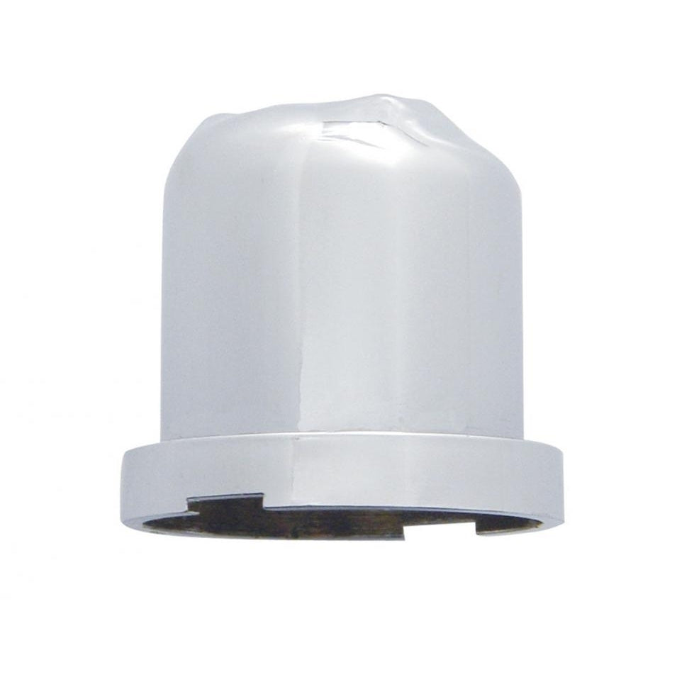 1 1/8" X 1 7/8" Chrome Plastic Skull Nut Cover, Push-On Style (10/Pack)