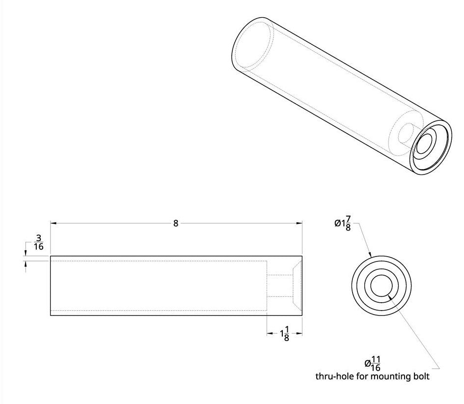 Quarter Fender Mount Post Pair Universal Freightliner, Fits Kenworth, Peterbilt 10831