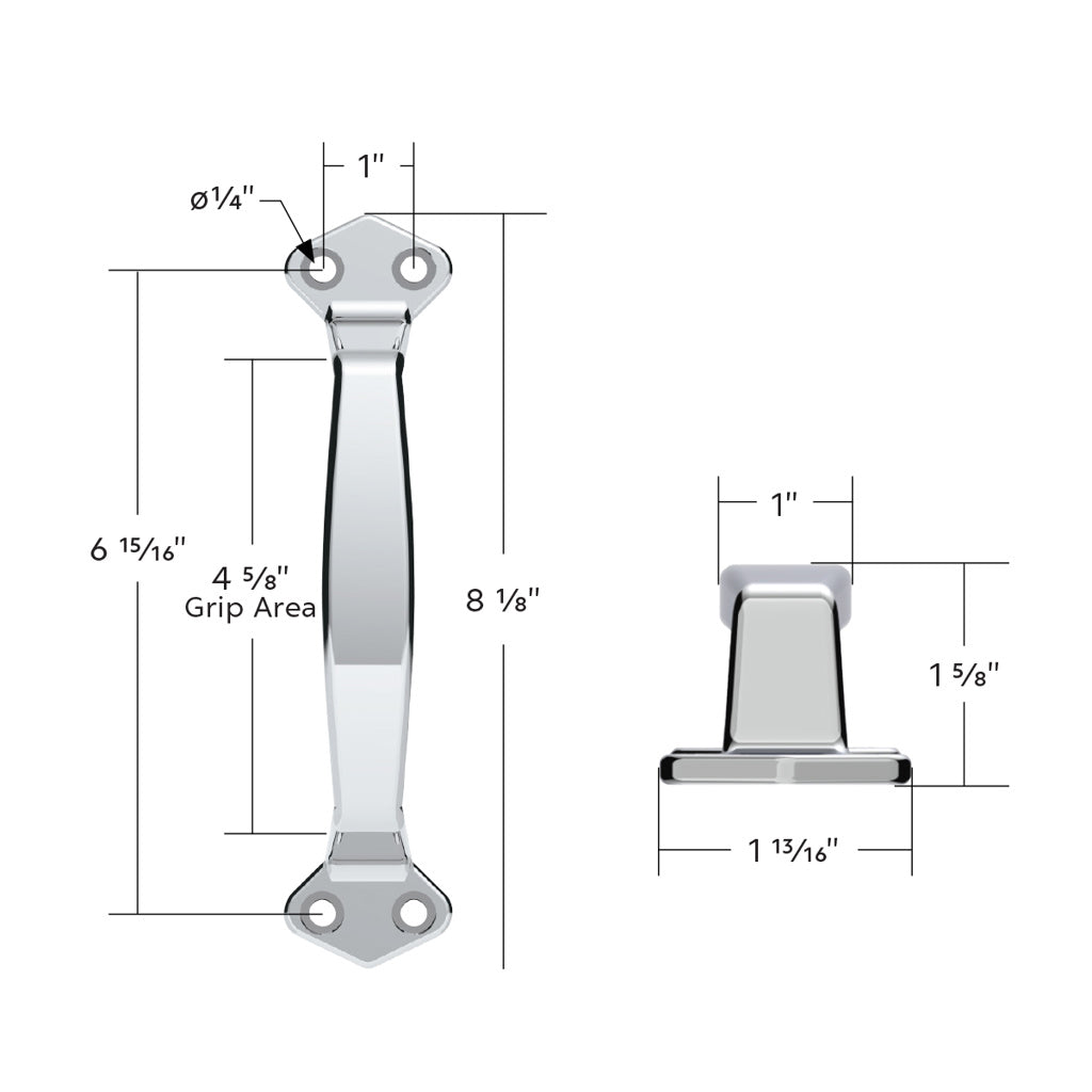 Commercial Truck Chrome Heavy Duty Grab Handle Kit Replacement