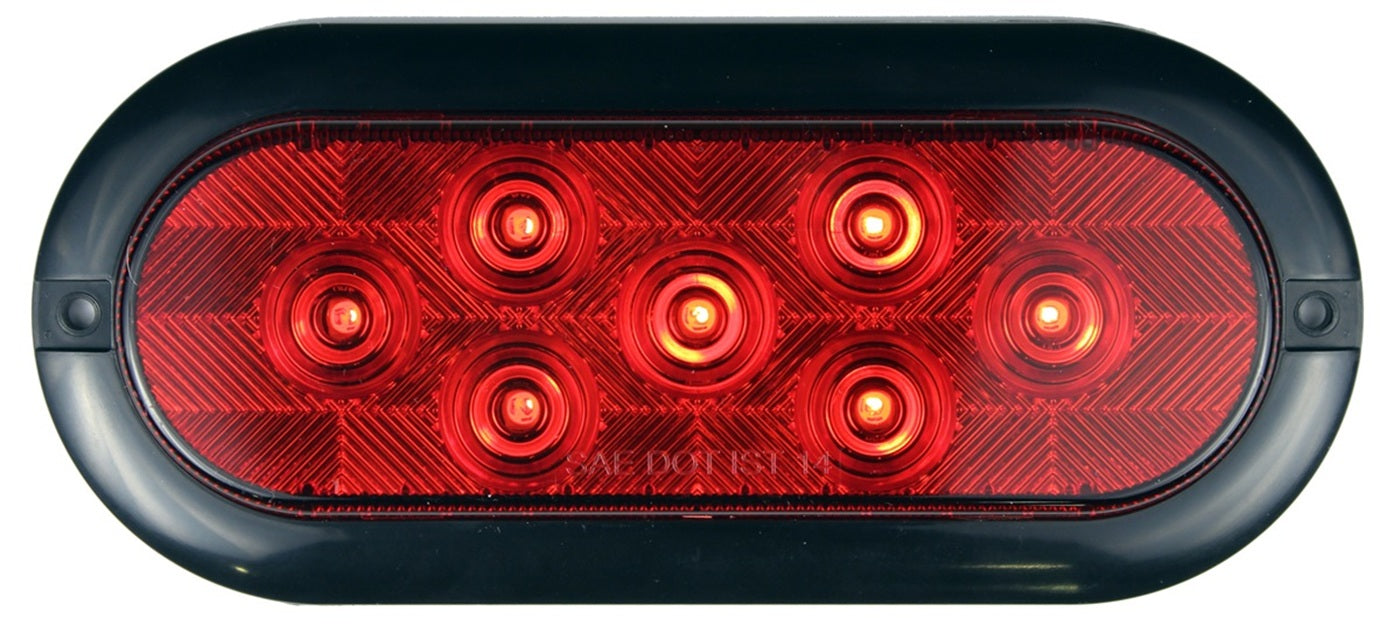 Oval Surface Mount LED Stop /Turn/ Tail Lights Low Profile Truck Trailer Camper