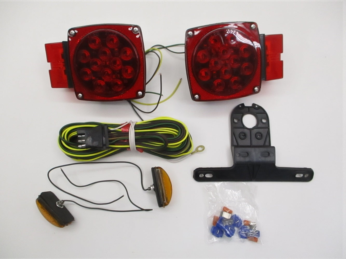 Submersible LED Over 80" Trailer Marker Stop Brake Turn Tail Light Kit / Wiring