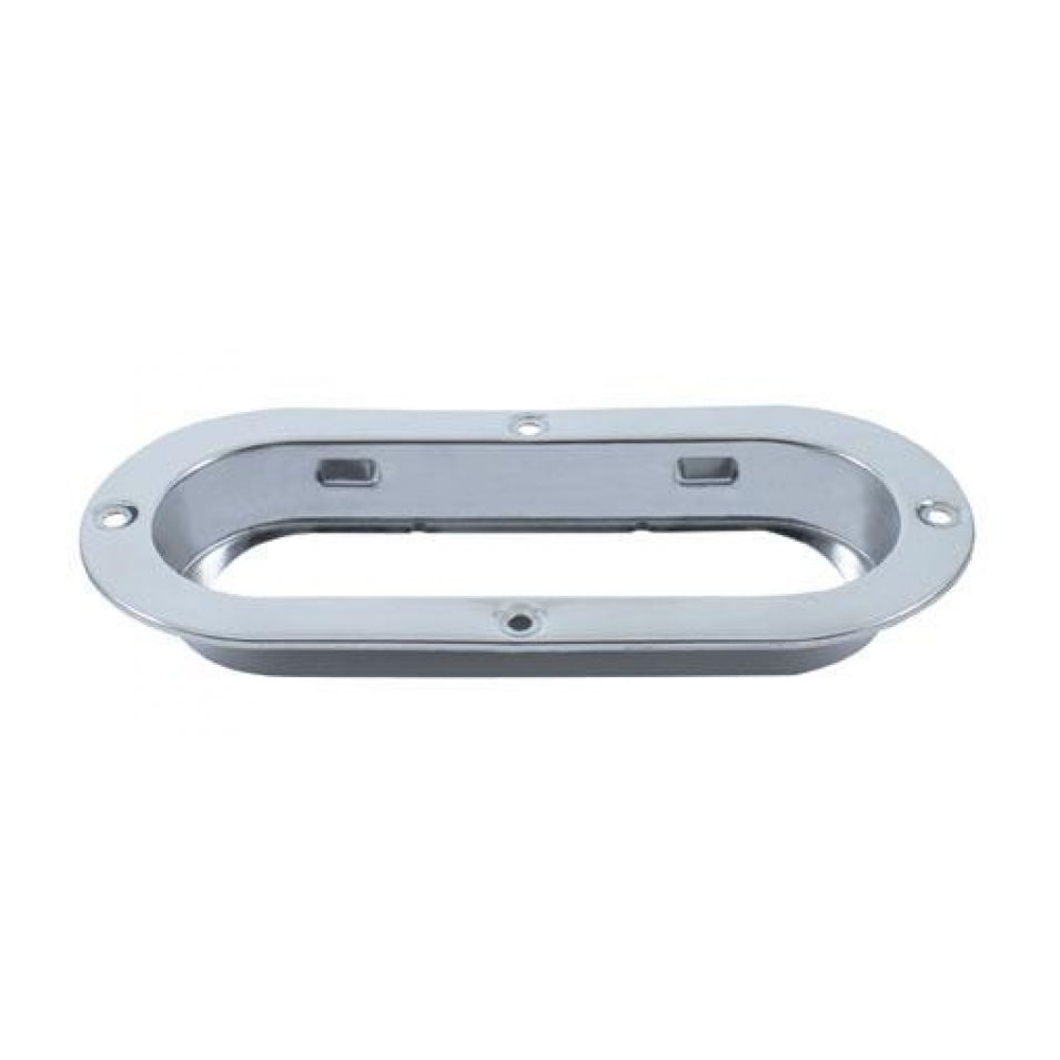 1 Pair Stainless Steel 6" Oval Mounting Flange Truck Trailer Semi