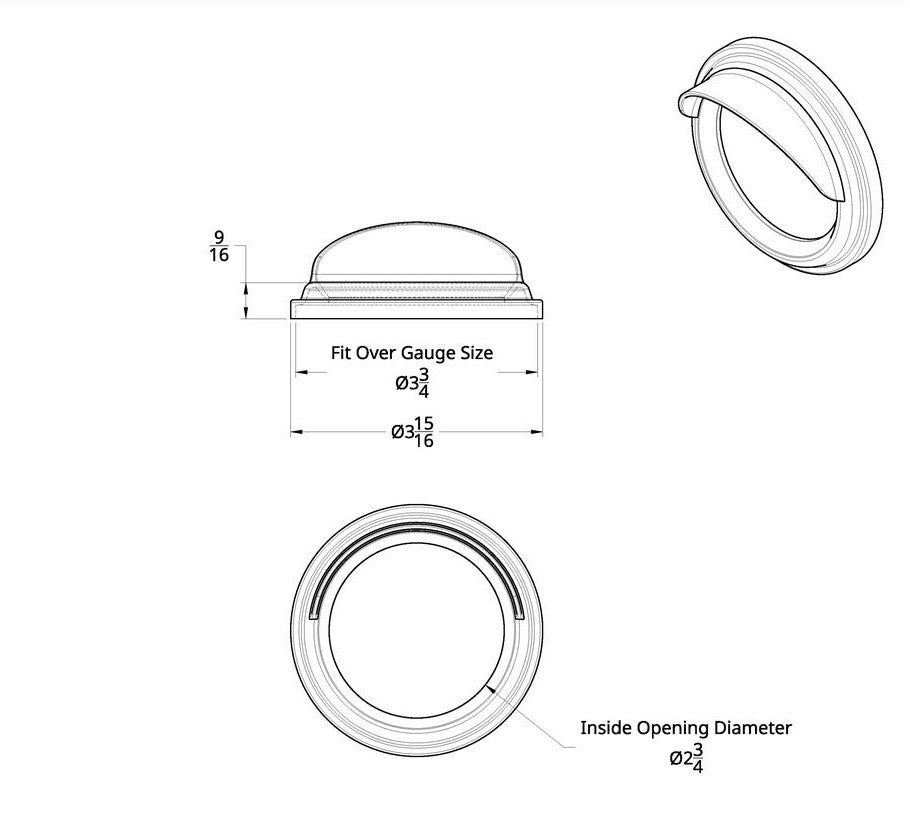 Speed/Tachometer Gauge Bezel with Visor for Pre 2005 Freightliner/Peterbilt