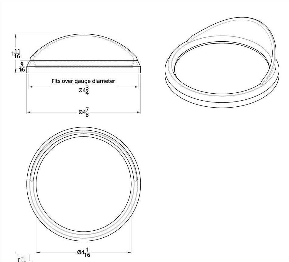 Speed/Tachometer Gauge Bezel with Visor For 1997-2010 Freightliner Century
