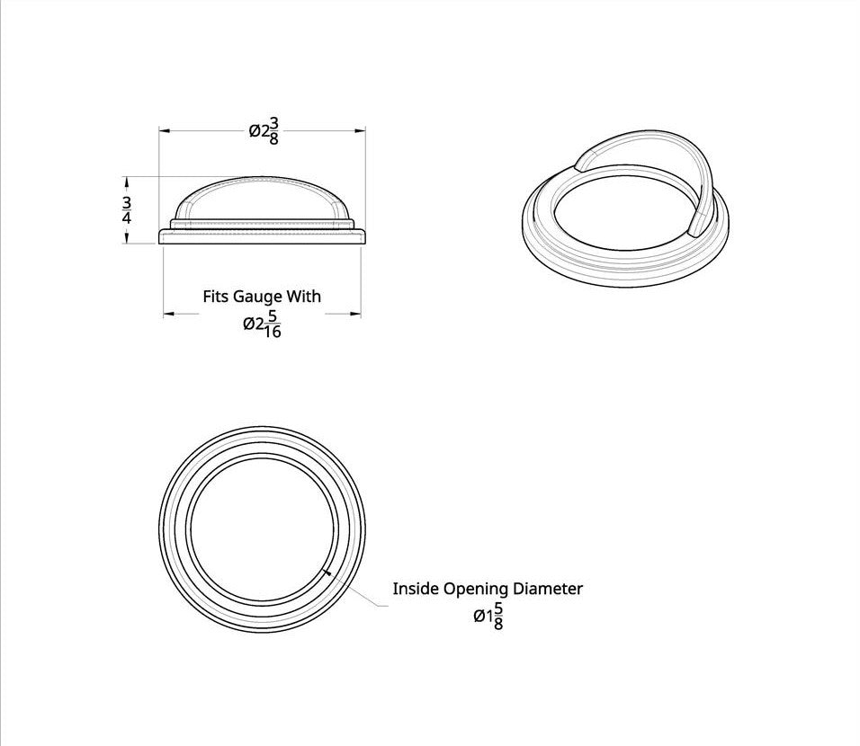 Small Chrome Plastic Visor Gauge Cover for 2000 & Older Freightliner
