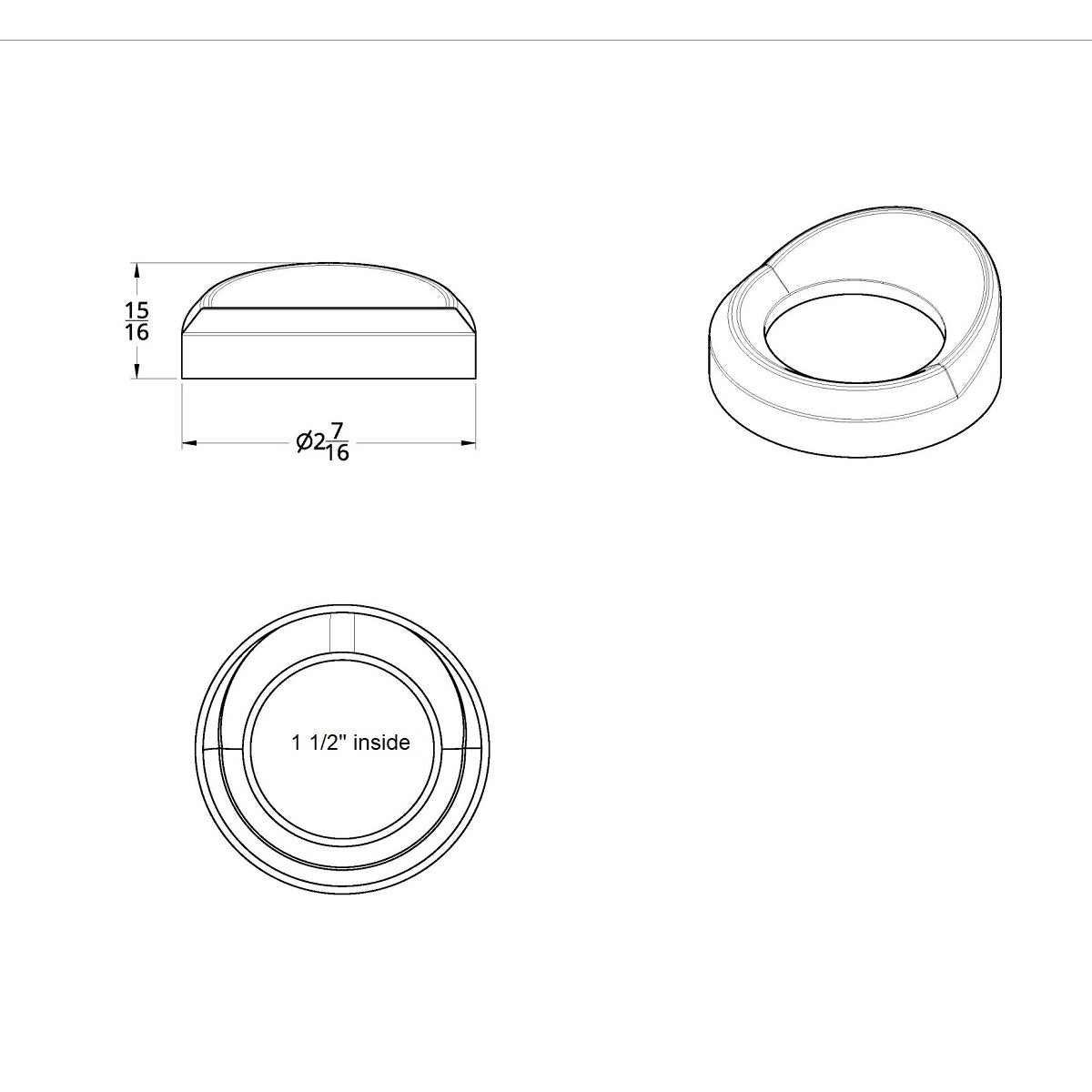 (2) Chrome Plastic Small Gauge Covers with Visor Semi Truck