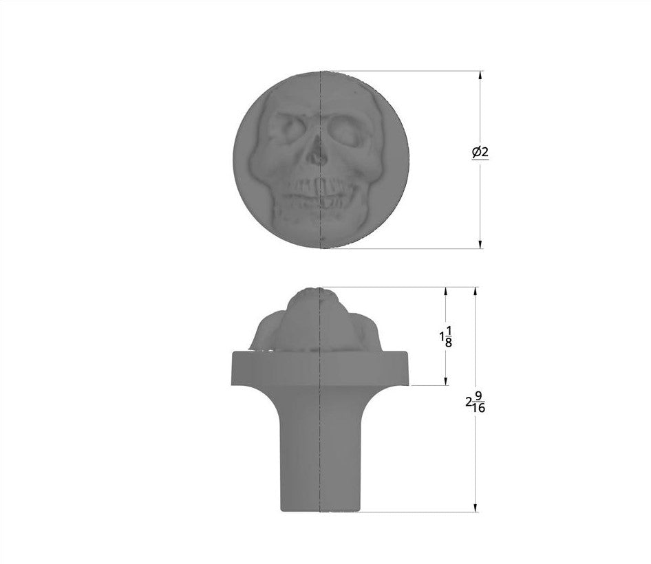 Chrome Aluminum Skull Screw On Air Valve Knob / Peterbilt Fits Kenworth Freightliner