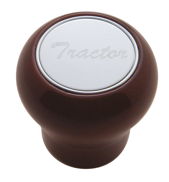 "Tractor" Wood Air Valve Knob - Stainless Plaque