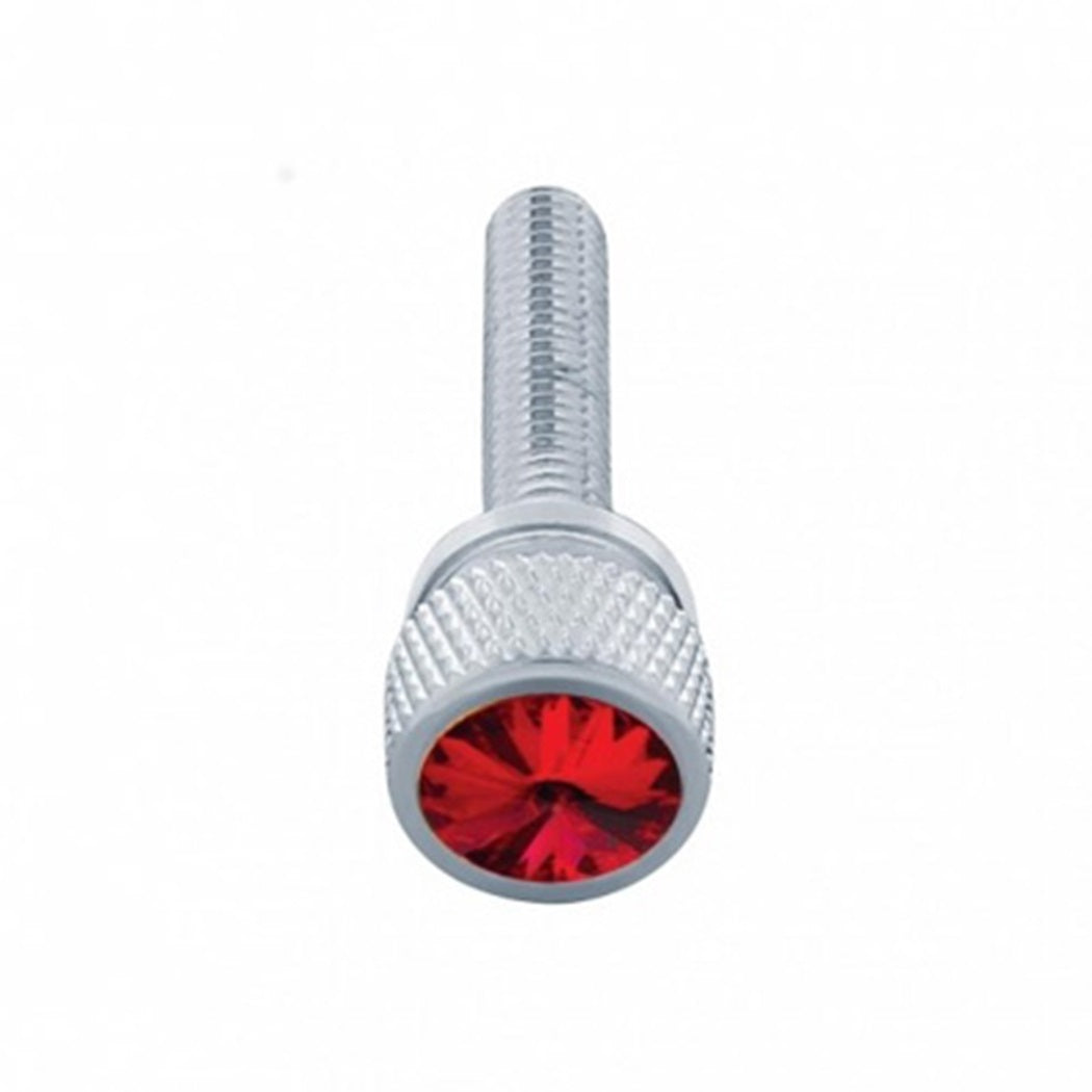 (12 Pack) 1-3/16" Long M6-1.0 Dash Screw With Red Crystal Fits Kenworth