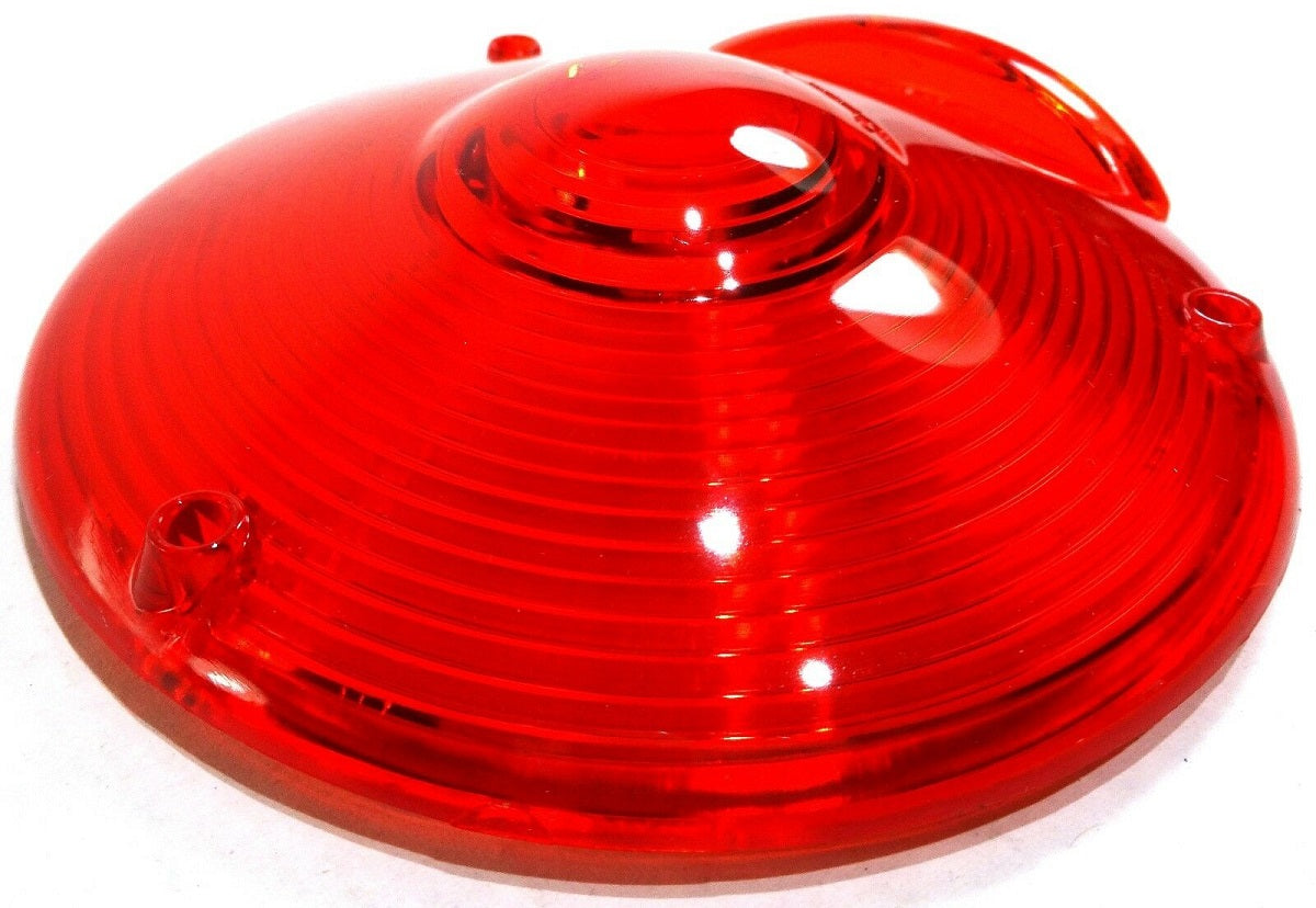 Replacement Lens 4" Round Red Plastic 3 Screws Peterbilt Fits Kenworth Freightliner