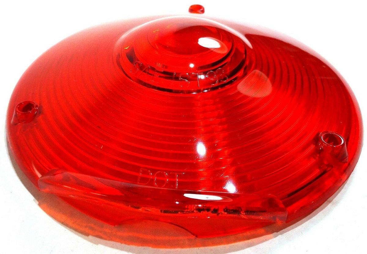 Replacement Lens 4" Round Red Plastic 3 Screws Peterbilt Fits Kenworth Freightliner