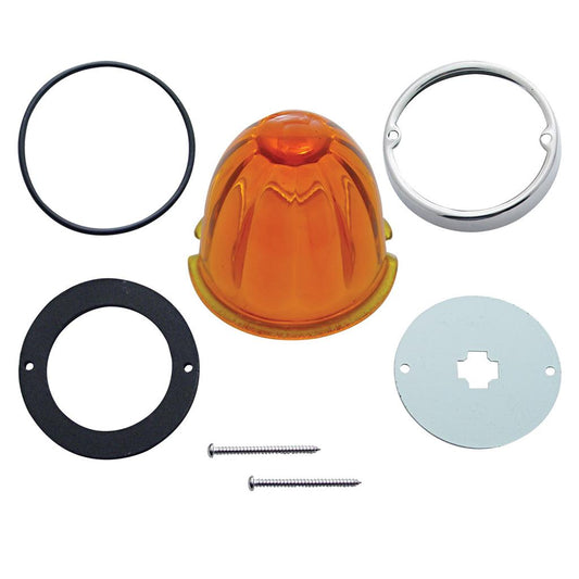 (1) Twist In Cab Light Conversion Kit With Watermelon Style Glass Lens - Amber