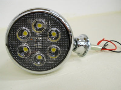5" Round Tear Drop White 6 LED Chrome Work Light / 18 Watt Light / 12V - 24V