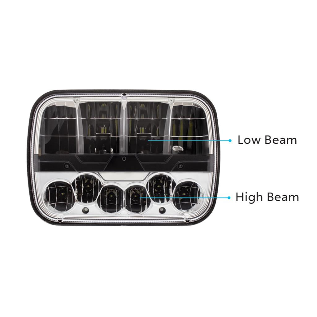 ULTRALIT - High Power LED 5" X 7" Headlight with Polycarbonate Lens & Housing