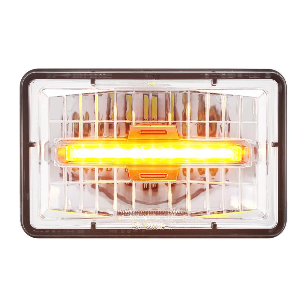 4" X 6" Rectangular LED Headlight With Amber LED Position Light - High Beam
