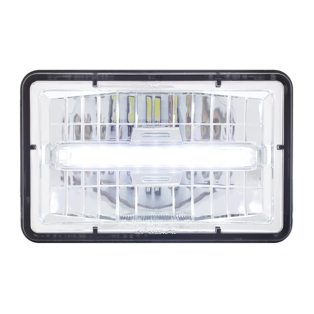 4" X 6" Rectangular LED Headlight With White LED Position Light - High Beam