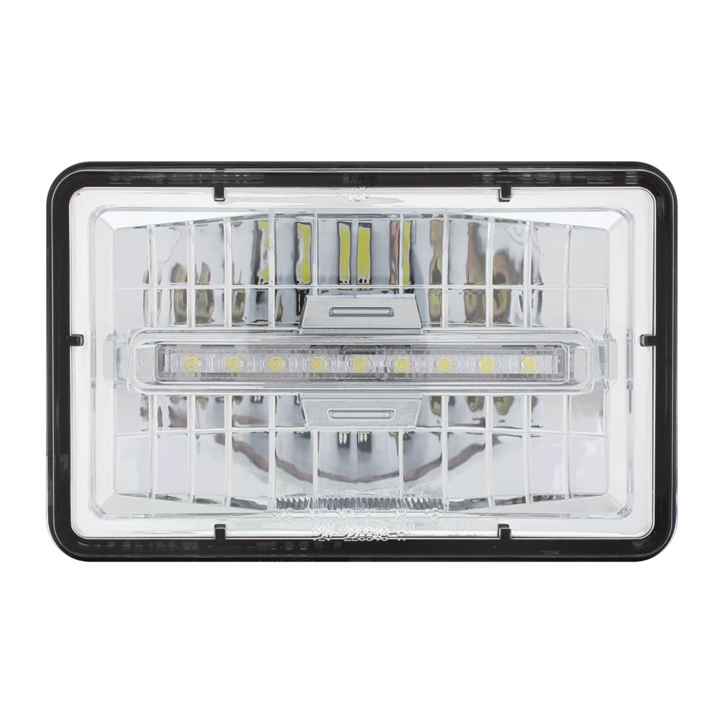 4" X 6" Rectangular LED Headlight With White LED Position Light - High Beam