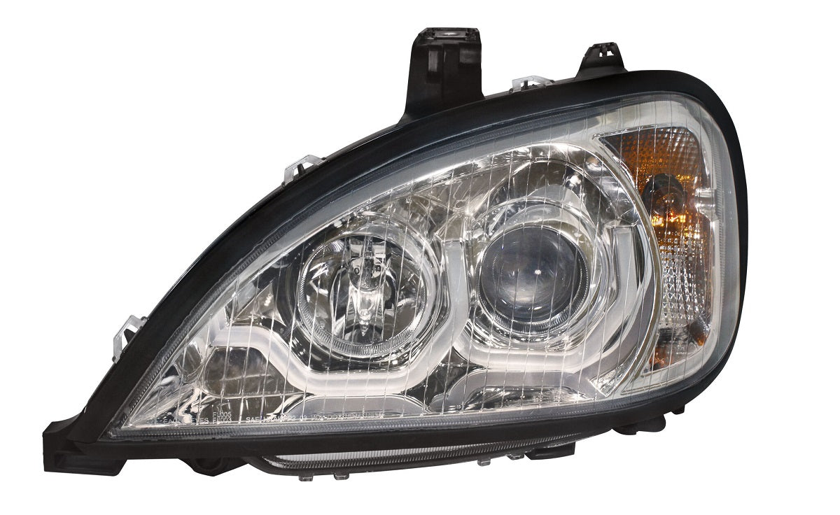 Chrome Projection Headlight W/LED Position Light 2001-20 Freightliner Columbia