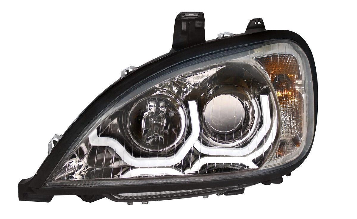 Chrome Projection Headlight W/LED Position Light 2001-20 Freightliner Columbia