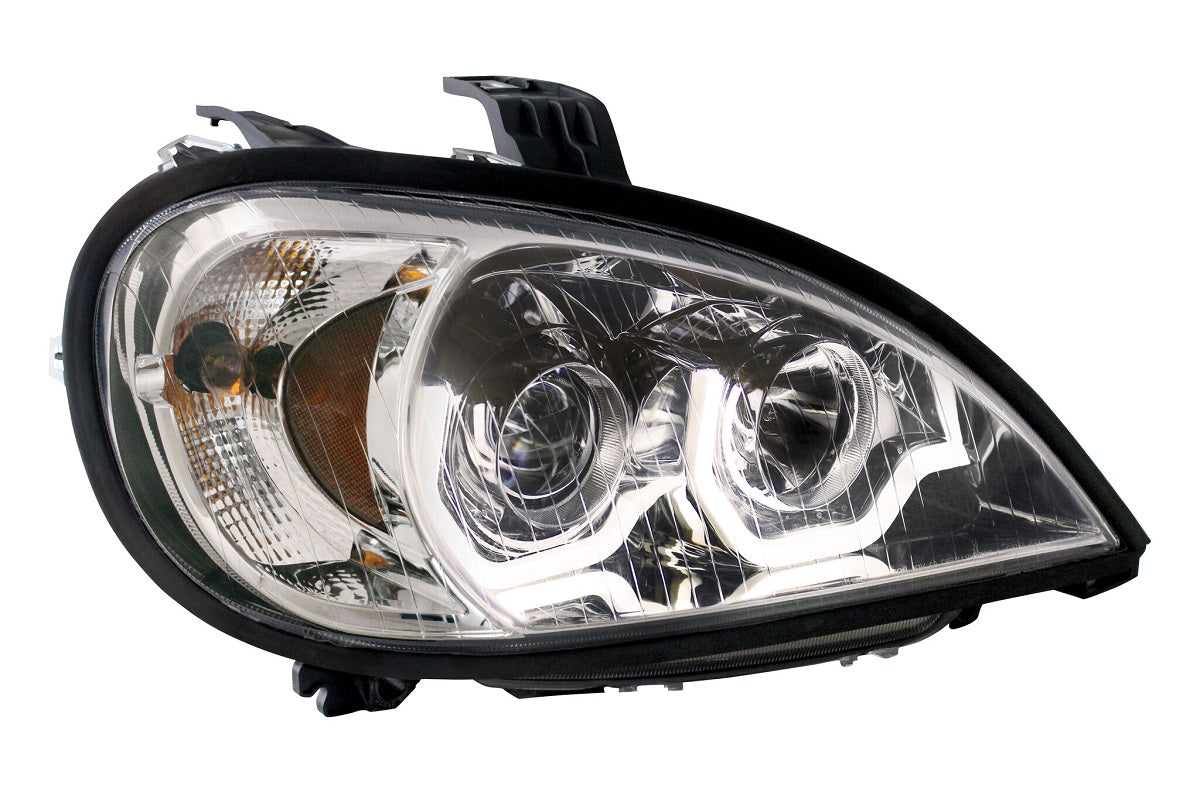 Chrome Projection Headlight W/LED Position Light 2001-20 Freightliner Columbia