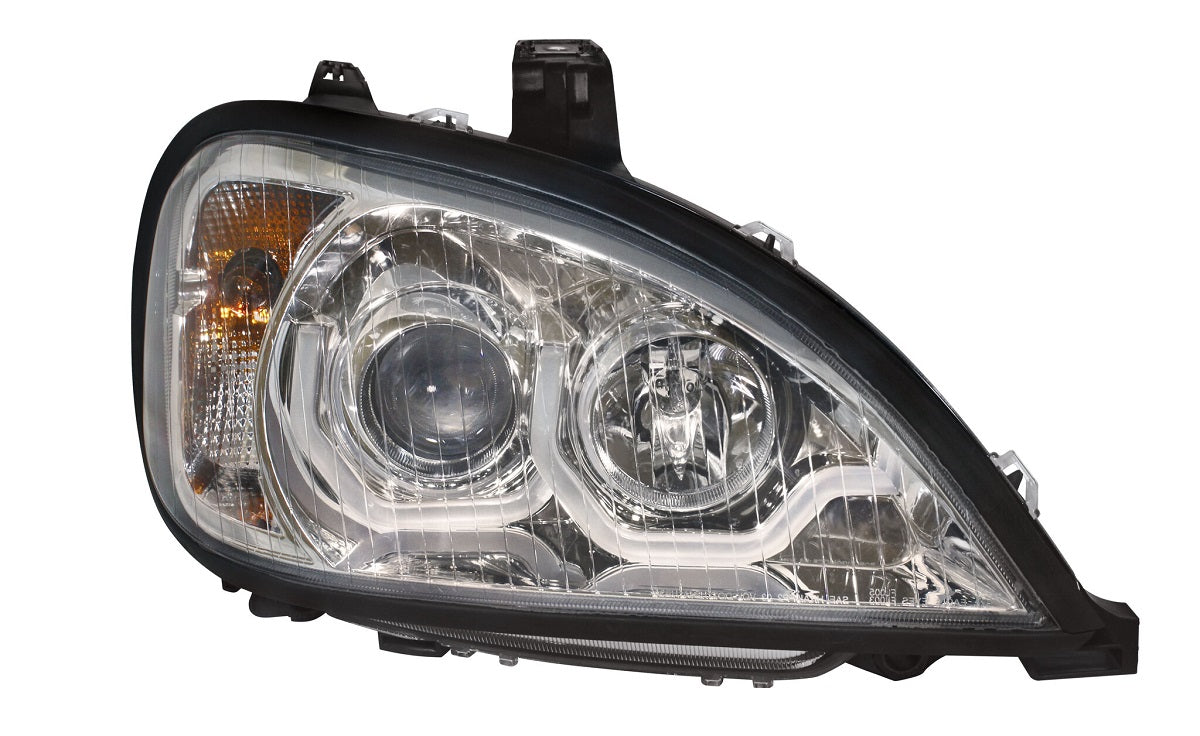 Chrome Projection Headlight W/LED Position Light 2001-20 Freightliner Columbia