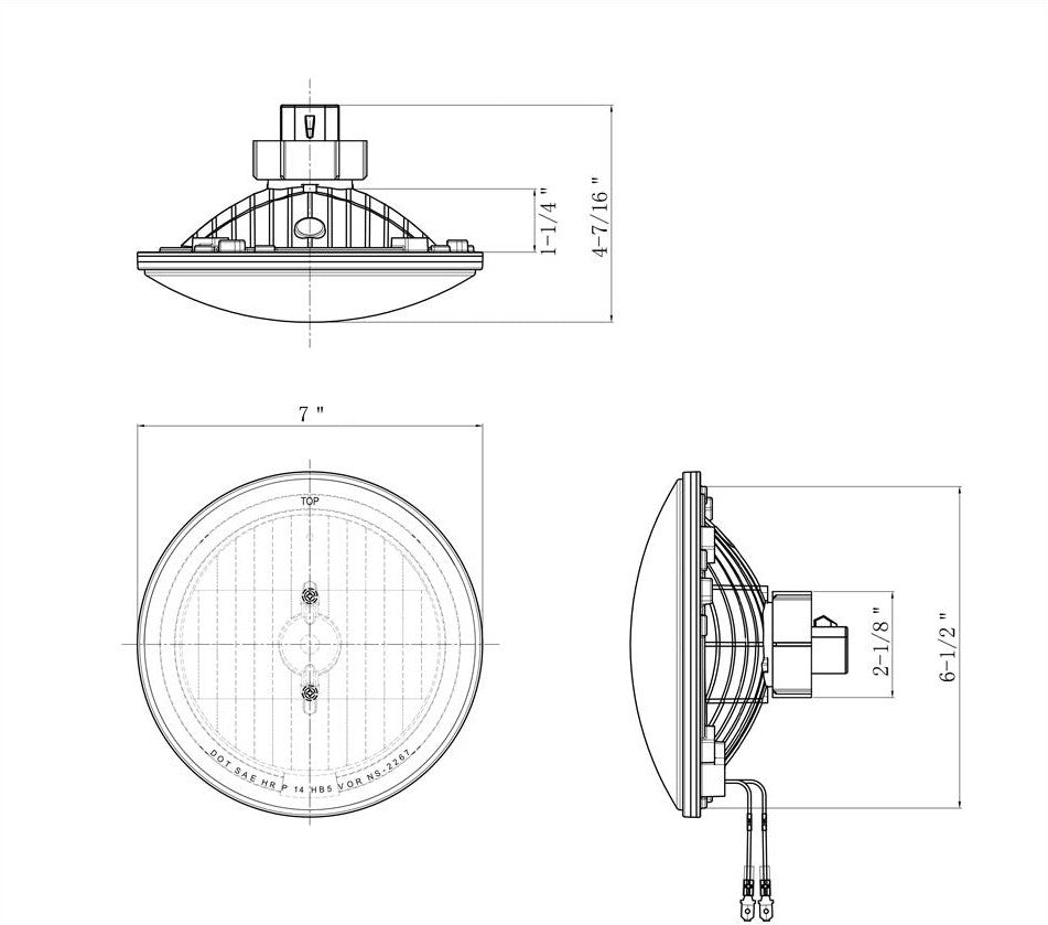 ULTRALIT - 7" Crystal Headlight With White LED Halo Ring