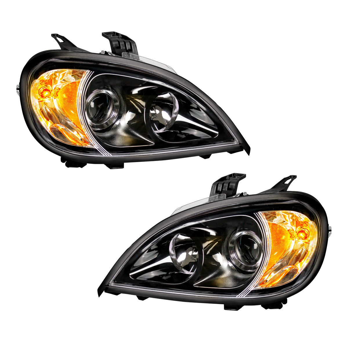 (1) Pair of Blackout Projection Headlights For 1996-2020 Freightliner Columbia
