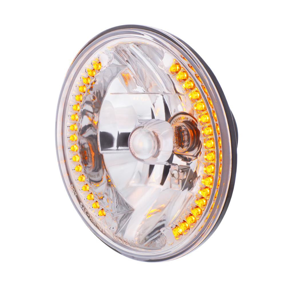 7" Crystal Headlight with 34 Amber LED Postion Light