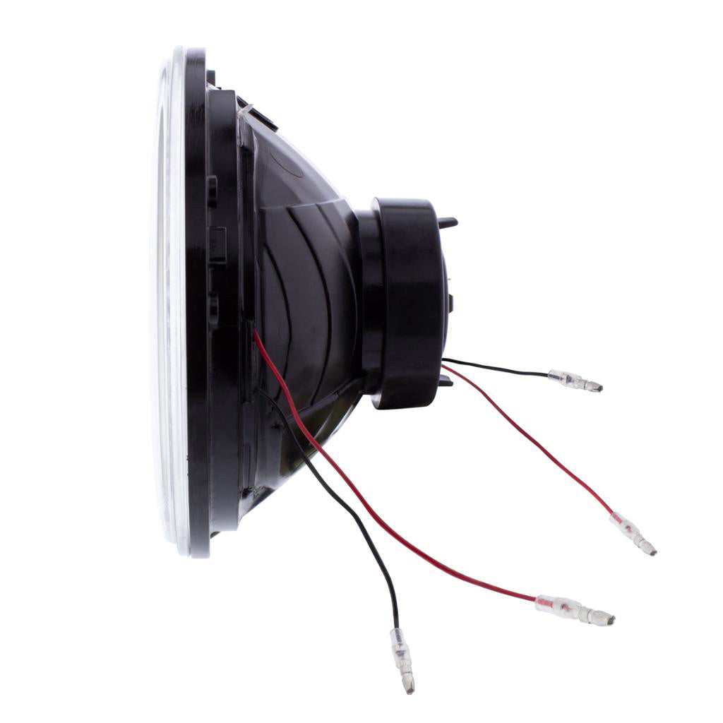 7" Crystal Headlight with 34 Amber LED Postion Light